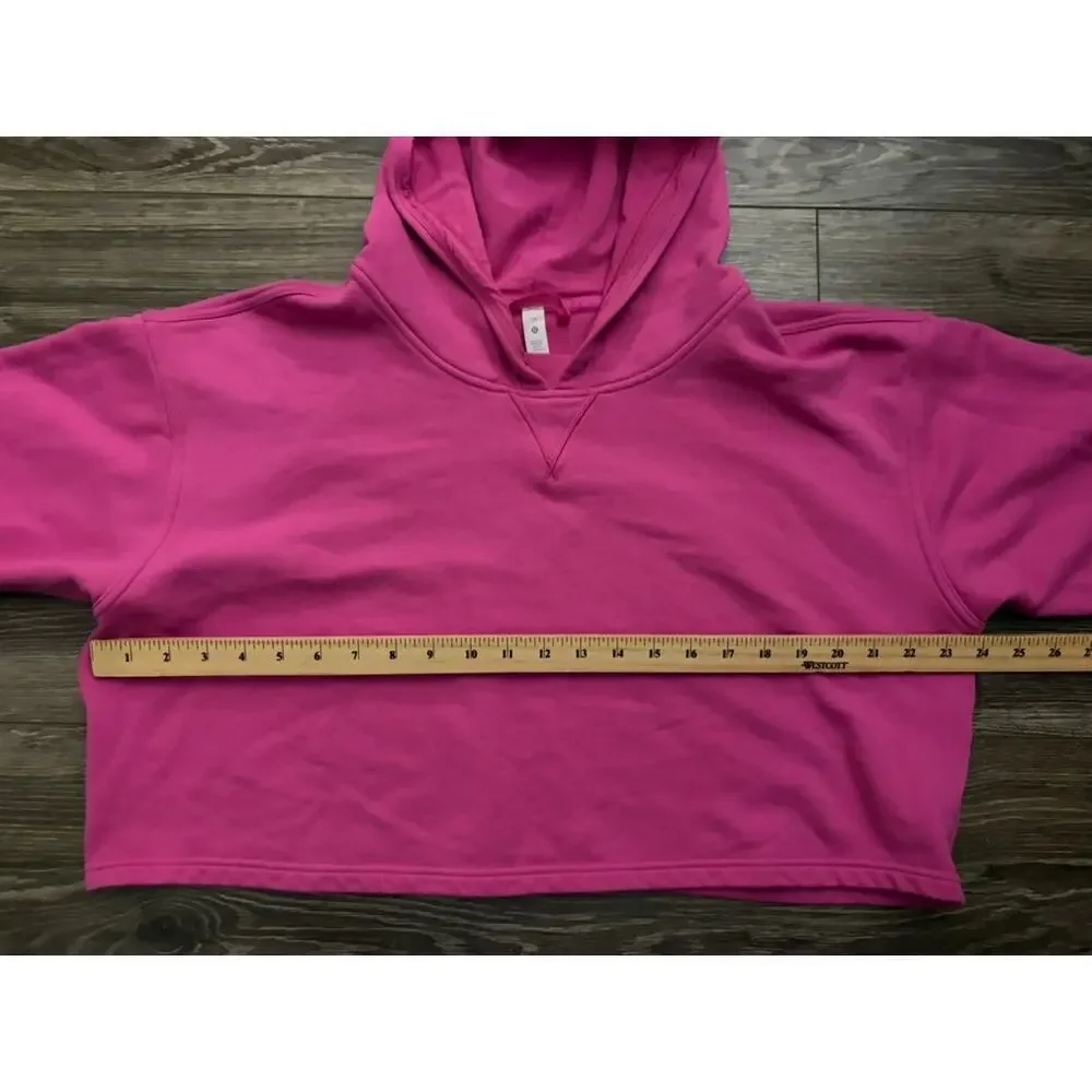 Lululemon All Yours Cropped Hoodie Sonic Pink size 18
